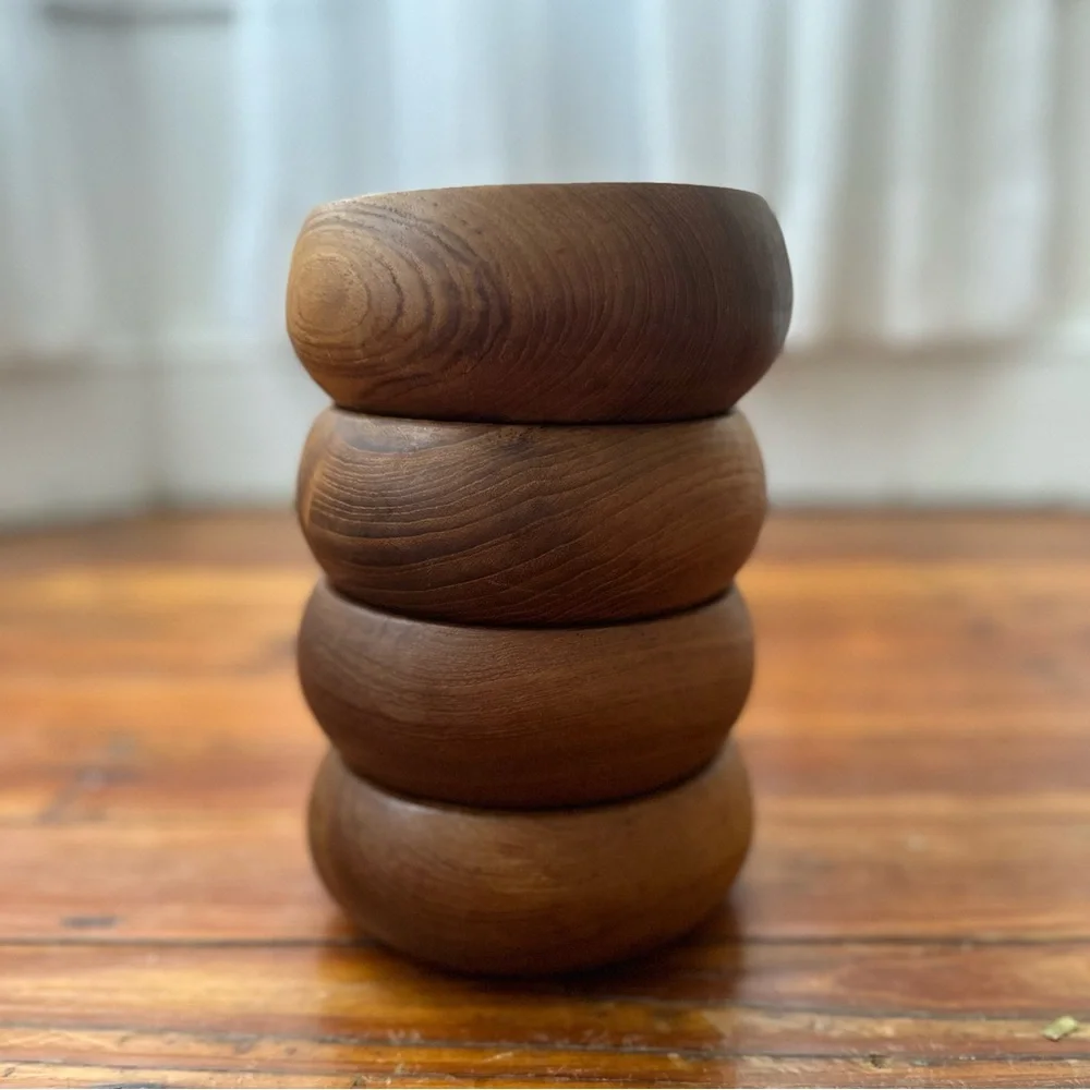 NWT Vintage Goodwood Thailand Genuine Teak bowls Set of 4